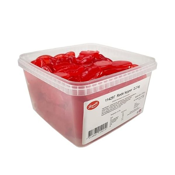 Brynild Röde Lepper/Red lips Strawberry Boîte à bonbons en vrac 2,2 kg