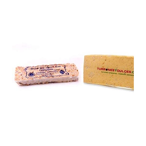 Lot de Turrones Nougats espagnols du Jijona - Alicante +1 cadeau de massepain . 2 KG Dur et mou - Sachet de Turrón 6 x 300