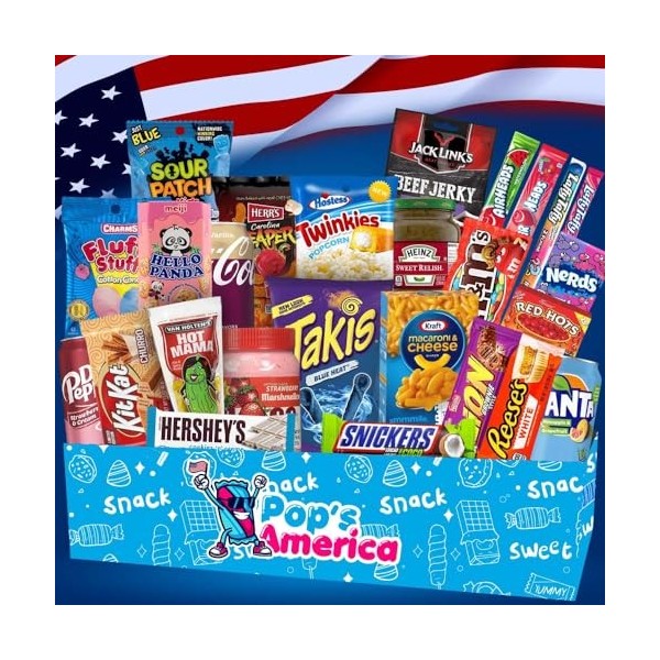 Box Américaine Découverte - Bonbons - Chocolats - Chips - Food 100% USA