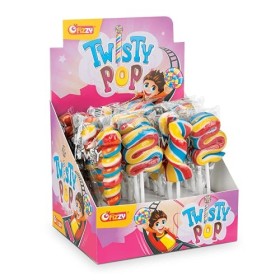 Sucettes Twisty Pop Carton x400 - multicolore