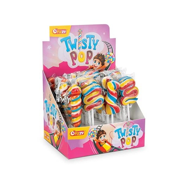 Sucettes Twisty Pop Carton x400 - multicolore