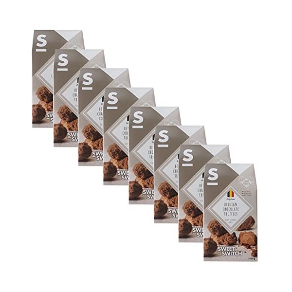 SWEET-SWITCH® - 8 x 150g - Truffes belges artisanales - Truffes - Chocolat - Bonbons - Sans gluten - Sans sucre - keto