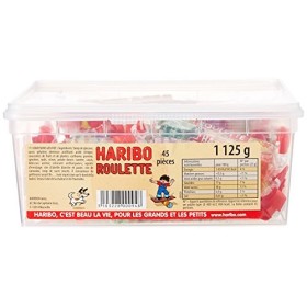 Haribo Bonbon Gélifié Roulette x 45 Pièces 1,125 kg - Lot de 2