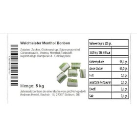 5 kg de bonbons à la menthe et au menthol Woodruff