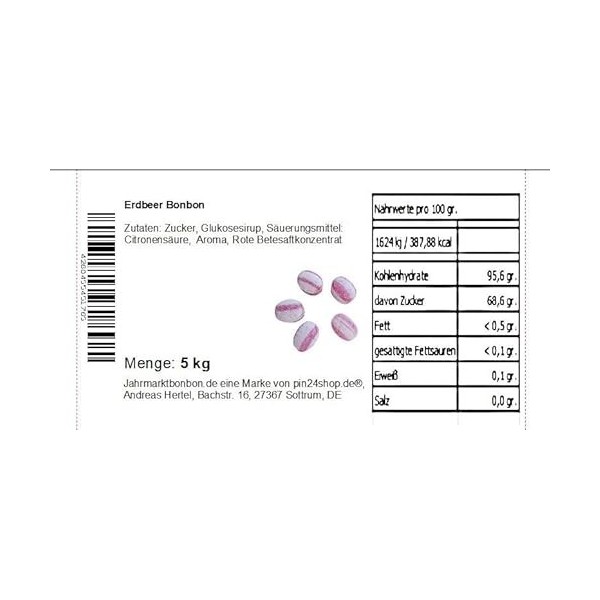 5 kg de bonbon à la fraise
