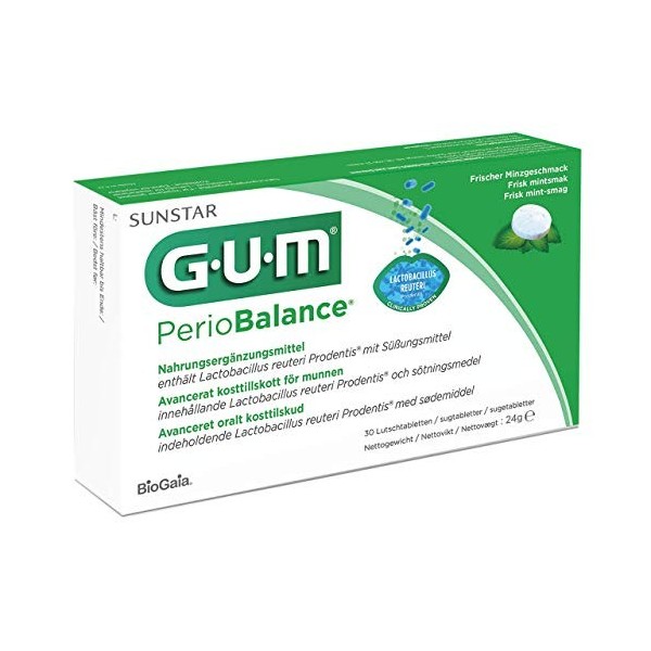 Pastilles à sucer PerioBalance de GUM paquet de 30 pastilles 3 x 30 pastilles 