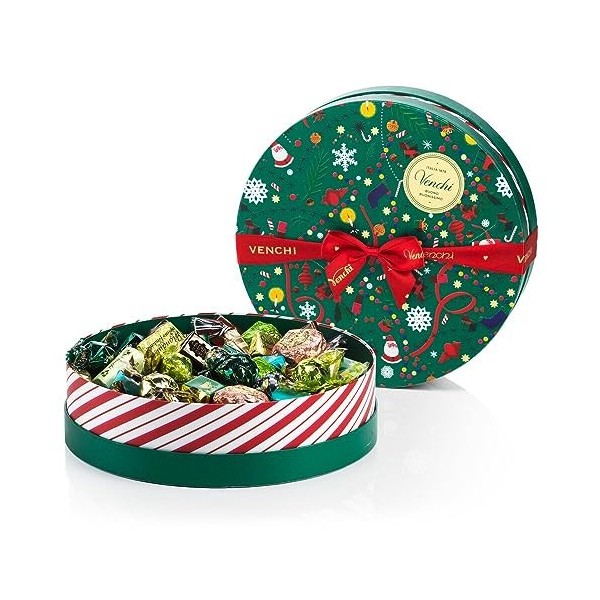 Venchi - Collection de Noël - Boîte à chapeau avec Chocolats Assortis, 708 g - Idée cadeau - Sans gluten