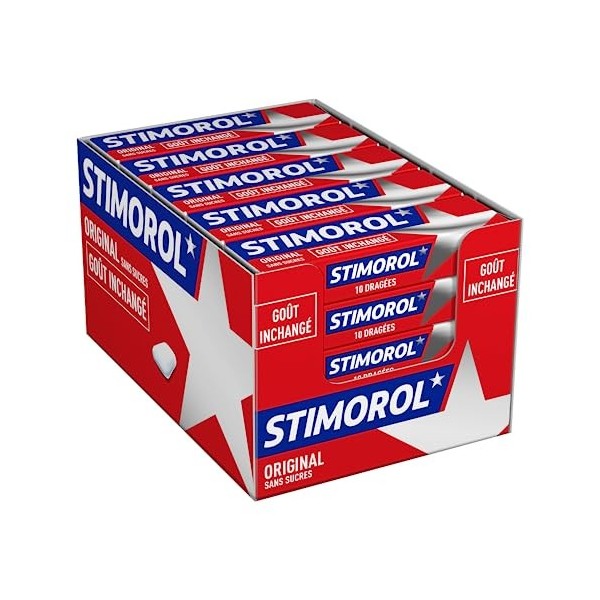 Chewing gum sans sucre original menthe réglisse STIMOROL 50 x10 dragées