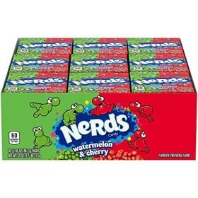 Nerds - Nerds Candy American Sour Candy | Combo Parfait De Petits Bonbons Au Goût De Pastèque Et De Cerise - Idéal Pour Parta