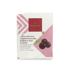Domori Cerises Enrobées de Chocolat Noir à 72% Cacao - Lot de 18 Sachets de 40 Grammes Chacun