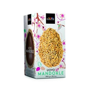 Giraudi Oeuf de Pâques Artisanal, Chocolat au Lait et Dulcey, avec Filets dAmandes Caramélisées, 300 Grammes