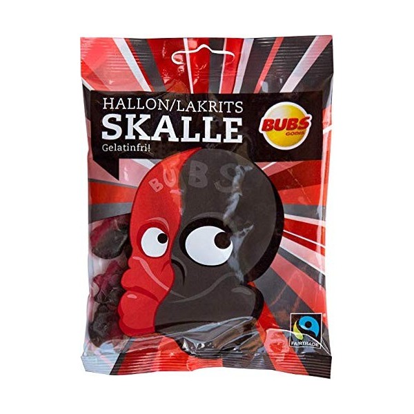 Bubs Skull Raspberry Réglisse 24 Packs of 90g