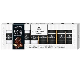 Niederegger Klassiker Best of The Year Noir & Blanc, Massepain classique recouvert de chocolat – 9 boîtes de 100 g | Confisti