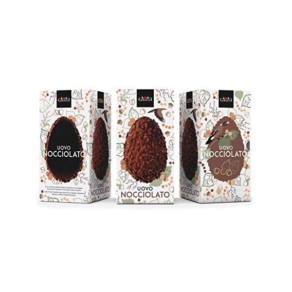 Oeuf de Pâques Maya, Chocolat Noir Enrobé de Chocolat Gianduia et de Noisettes, Sans Gluten, 450 Grammes