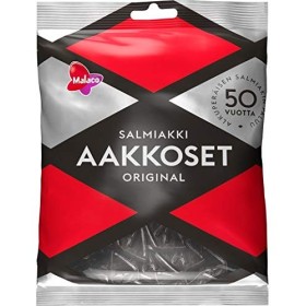 Cloetta Malaco Aakkoset Original Salmiakki candy Gommeux 12 Packs of 180g
