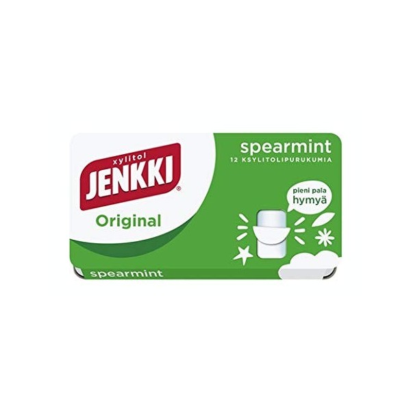 Cloetta Jenkki Xylitol Original Spearmint Chewing-gum 36 Des boites of 18g