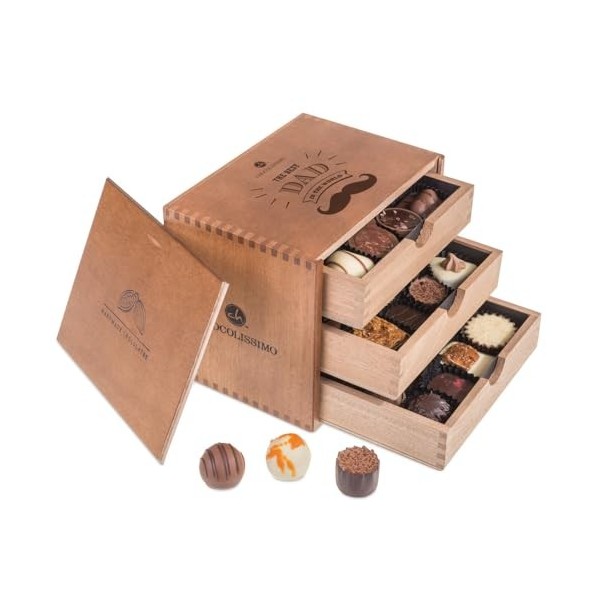 Coffret de chocolats Chocogrande- Papa | 30 Chocolats | Coffret | Assortiment | Praliné | Cadeau | Offrir | Premium | Coffret