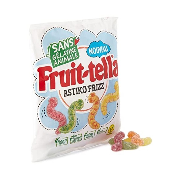 Fruittella Bonbons Gélifiés Vegan Astiko Frizz au Jus de Fruits Arômes Naturels 150 g Sachet