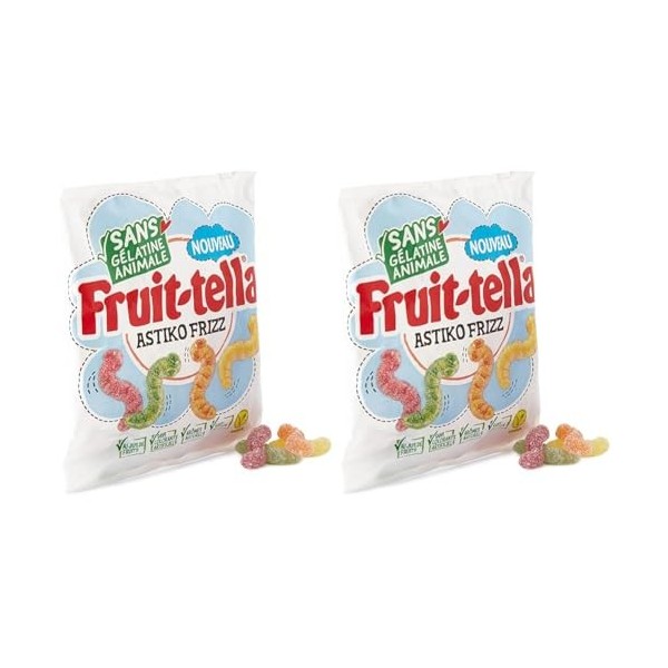 Fruittella Bonbons Gélifiés Vegan Astiko Frizz au Jus de Fruits Arômes Naturels 150 g Sachet