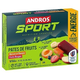 ANDROS Etui Pâte de Fruits Assorties 3 fruits rouges/3 Banane/abricot 6x30g