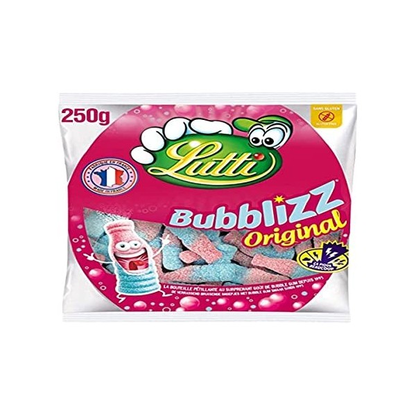 Lutti Bubblizz Original Gomme à Mâcher, 250 g & Long Fizz 200g