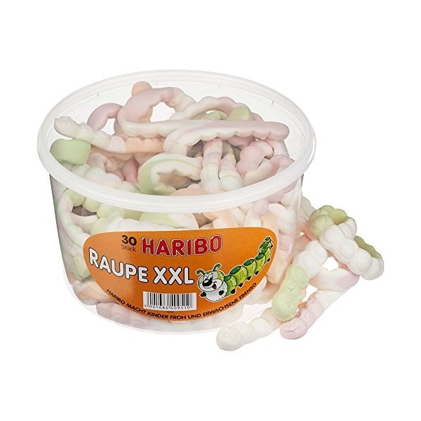 Haribo - Bonbons en forme de chenilles XXL - 30 par boîte