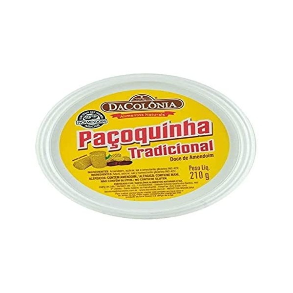 Barre fine darachide, boîte en plastique 210g - Paçoca Rolha Tradicional DACOLONIA 210g
