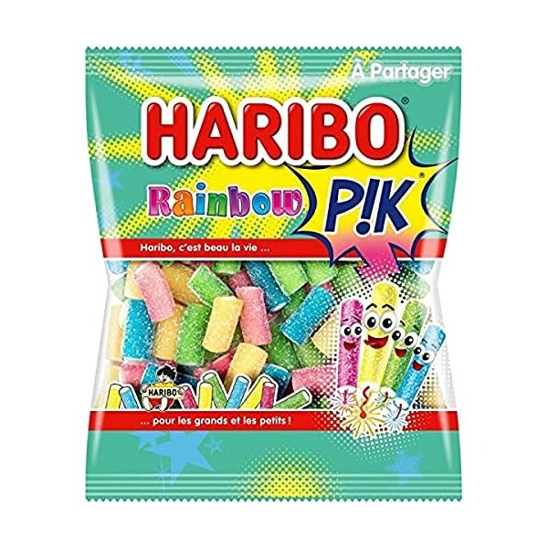 Haribo Bonbons Rainbow Pik, goût multifruits - Le sachet de 200g