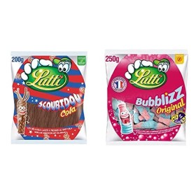Lutti Scoubidou Cola 200 g & Bubblizz Original Gomme à Mâcher, 250 g