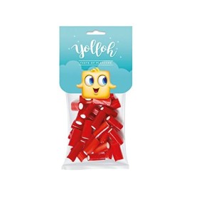 YOLLOH - Sachet Bonbon Red Tubes - Réglisse - 320005 - Rouge - Fraise - Gommes - 1 sachet de 120 Gr - Anniversaire - Enfant -