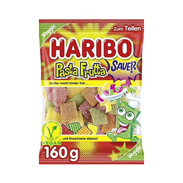 Bonbon Haribo | Haribo Pasta Frutta Sour | Haribo Dragees | Haribo Bonbons | 160 Gramme Total
