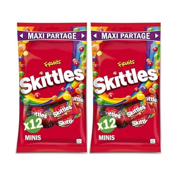 SKITTLES - Bonbons enrobés Vegan goût Fruits - Ananas et autres saveurs - Grand paquet à partager pour Halloween - 1 x 312g 