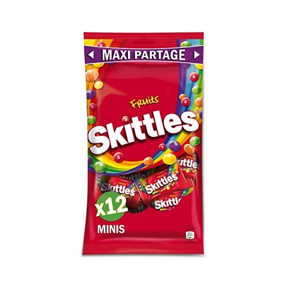 SKITTLES - Bonbons enrobés Vegan goût Fruits - Ananas et autres saveurs - Grand paquet à partager pour Halloween - 1 x 312g 