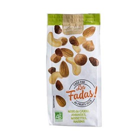 Les FADAS de Fruits Secs Noix de Cajou Amandes Noisettes Raisins Bio, 145 g