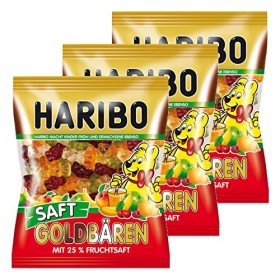 Haribo jus Or Ours, Lot de 3, Caoutchouc&nbsp;–&nbsp;Babyours&nbsp;–&nbsp;Vin en Caoutchouc, Fruit Caoutchouc en Sachet, Pochette