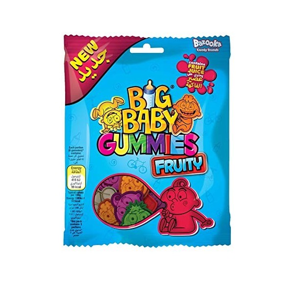 Big Baby Pop Fruity Gummies - 100 g - Lot de 2