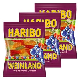 HARIBO vin Pays, Lot de 3, en Caoutchouc&nbsp;-&nbsp;Babyours&nbsp;-&nbsp;Vin en Caoutchouc, Fruit Caoutchouc en Sachet, Pochette