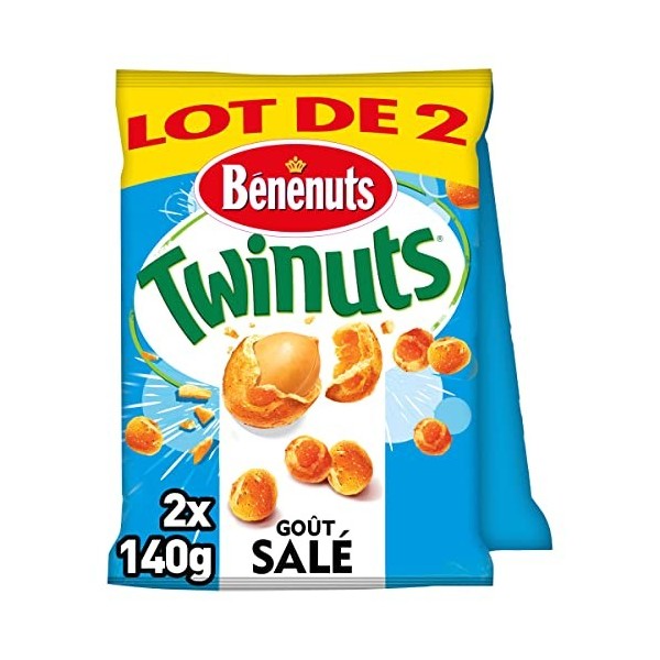 Bénénuts Twinuts goût salé lot de 2 x 140 g