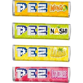 Lot de 2 Blisters de 8 recharges de bonbons goût Exotic mix- Pour recharger les distributeurs PEZ