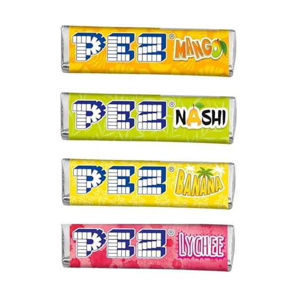 Lot de 2 Blisters de 8 recharges de bonbons goût Exotic mix- Pour recharger les distributeurs PEZ