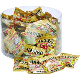HARIBO Lot de 100 mini sachets de gomme à fruits en forme de goudron Doré 10 g 1 kg