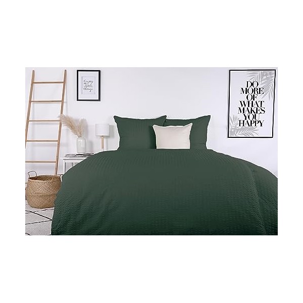 jilda-tex Seersucker Bio-Bettwäsche Uni 100% Baumwolle Valencia Sommerbettwäsche Salbeigrün, 2X 40x80 cm 
