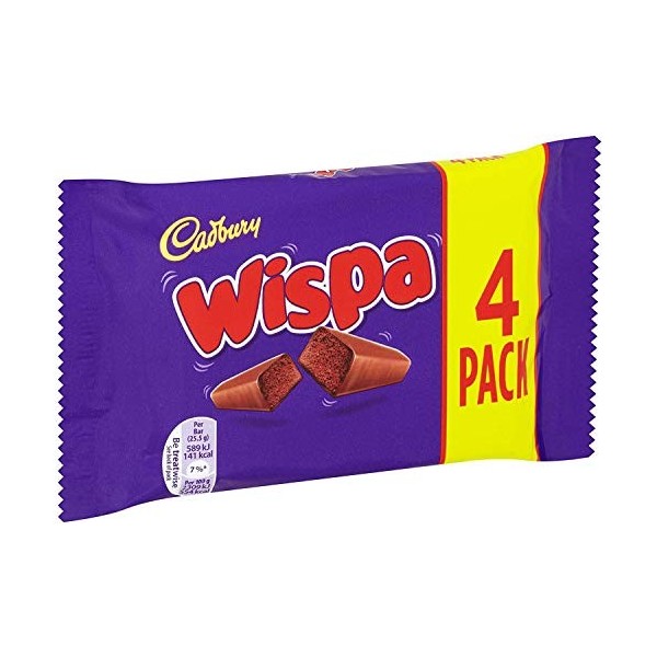 Wispa Multi-Paquet - 4 barres x 25,5 g - Par paquet - Lot de 4