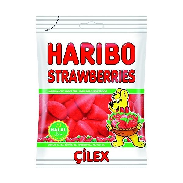 Lot De 4 Paquets : HARIBO HALAL Strawberries 80g