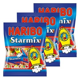 HARIBO Star Mix Mini, Lot de 3, en Caoutchouc&nbsp;-&nbsp;Babyours&nbsp;-&nbsp;Vin en Caoutchouc, Fruit Caoutchouc avec Sucre Mousse en Sachet, P