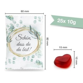 Food Crew Lot de 25 boîtes de 10 g de cœurs en forme de cœur en forme de fruit en forme deucalyptus