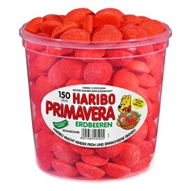 Haribo Primavera fraises Petit Modèle, Lot de 2, fruité Mousse sucre, confiseries