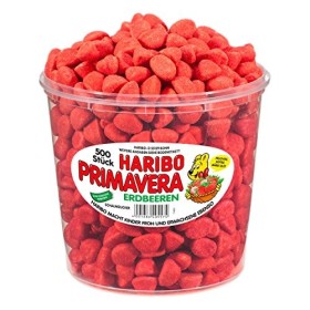 Haribo Primavera fraises Petit Modèle, Lot de 2, fruité Mousse sucre, confiseries, Lot de 1000