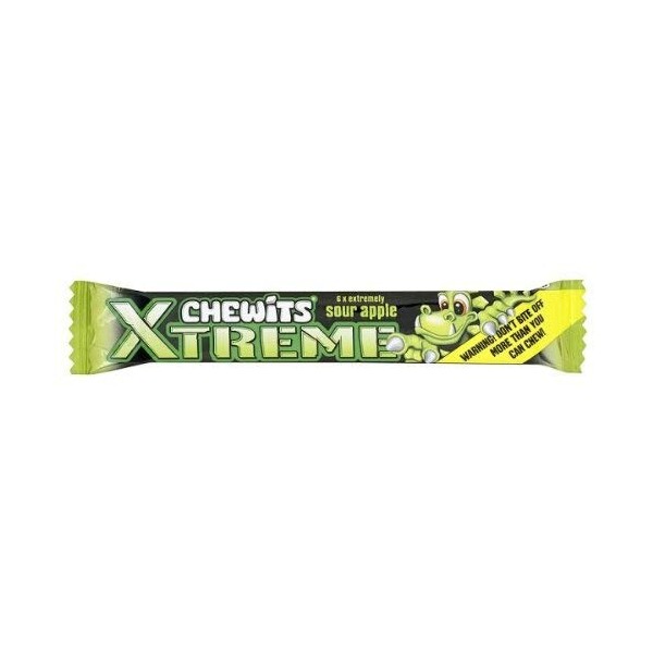 Chewits Xtreme 6 Extrêmement Sour dApple à mâcher Pack de 24 x 30g 