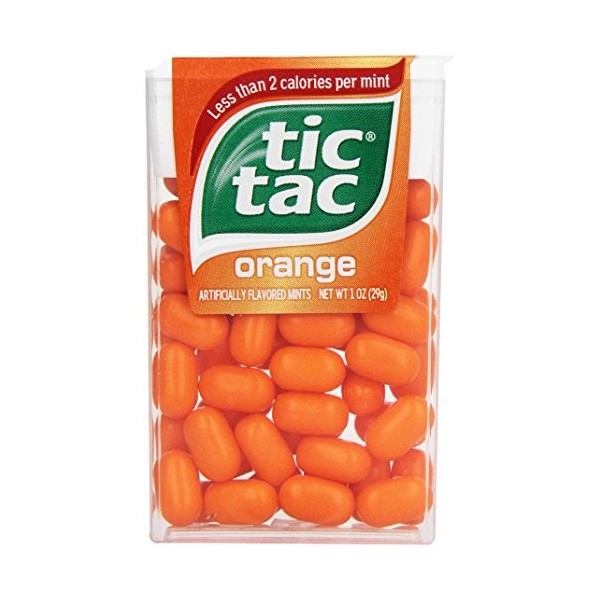 Lot de 24 paquets de 18 g Tic Tac orange 37 dragées Caramelle Blister